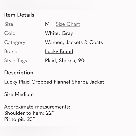 Lucky Plaid Flannel Sherpa Jacket | Size Medium - Picture 10 of 11